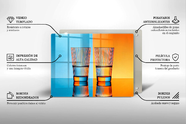 Placă protecție plita Două pahare cu apă