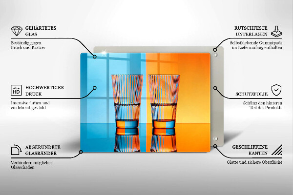 Placă protecție plita Două pahare cu apă