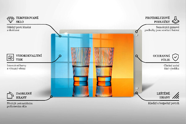 Placă protecție plita Două pahare cu apă