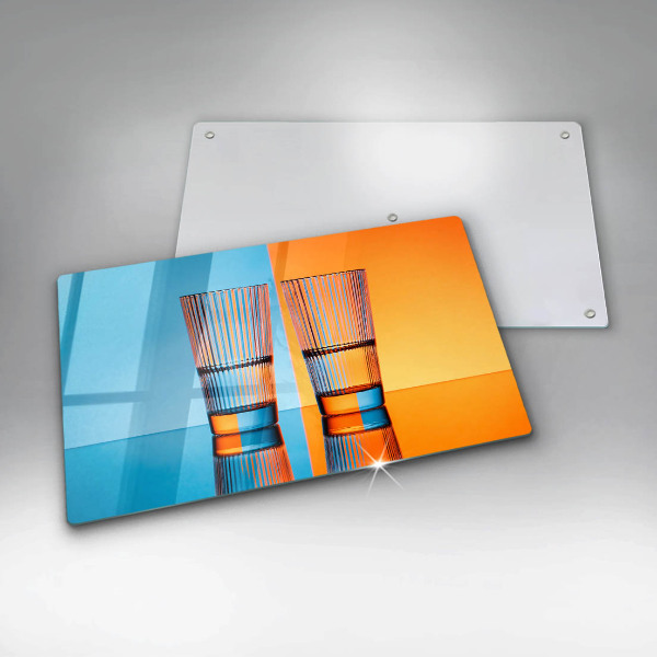 Placă protecție plita Două pahare cu apă