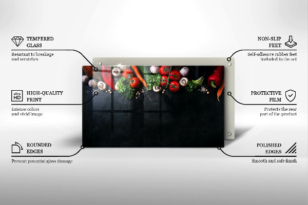 Placă protecție plita Legume colorate