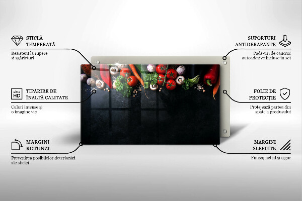 Placă protecție plita Legume colorate