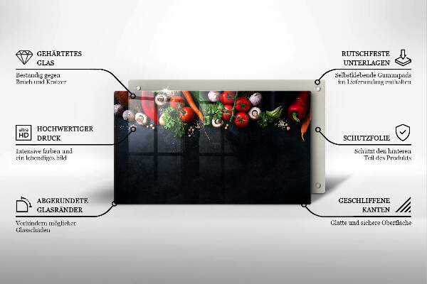 Placă protecție plita Legume colorate