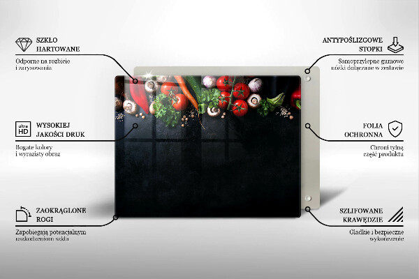 Placă protecție plita Legume colorate