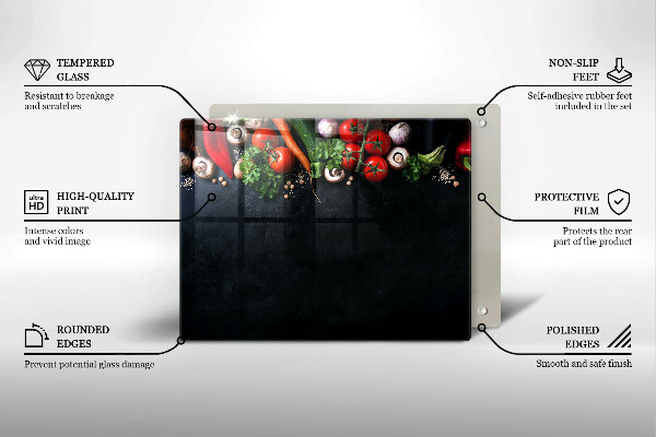 Placă protecție plita Legume colorate