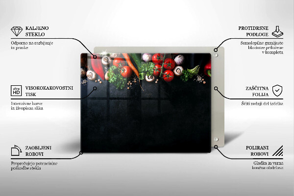 Placă protecție plita Legume colorate