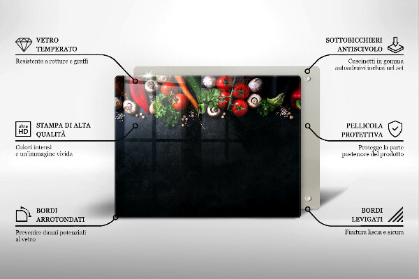 Placă protecție plita Legume colorate