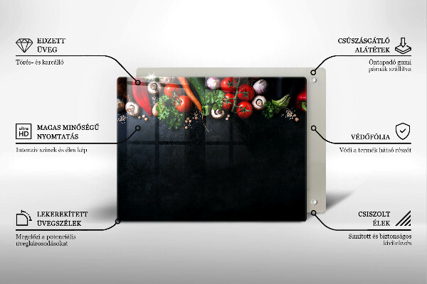 Placă protecție plita Legume colorate