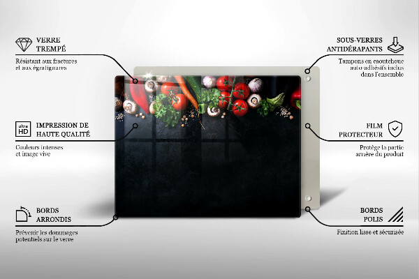 Placă protecție plita Legume colorate