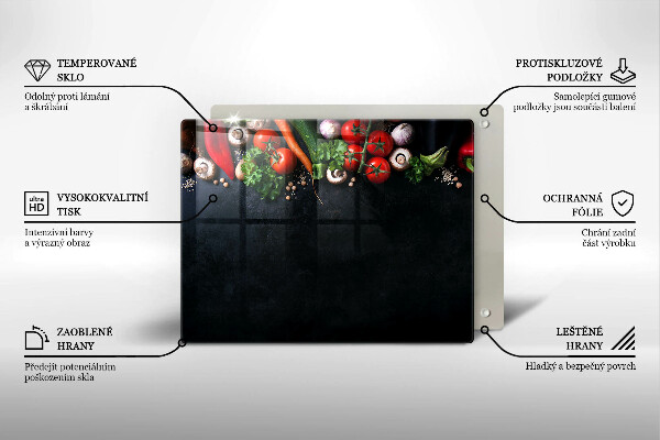 Placă protecție plita Legume colorate