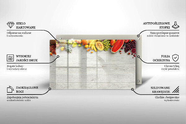 Placă protecție plita Fructe pe scânduri