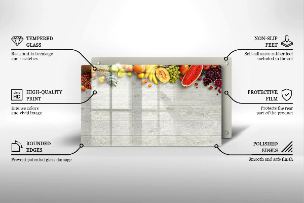 Placă protecție plita Fructe pe scânduri