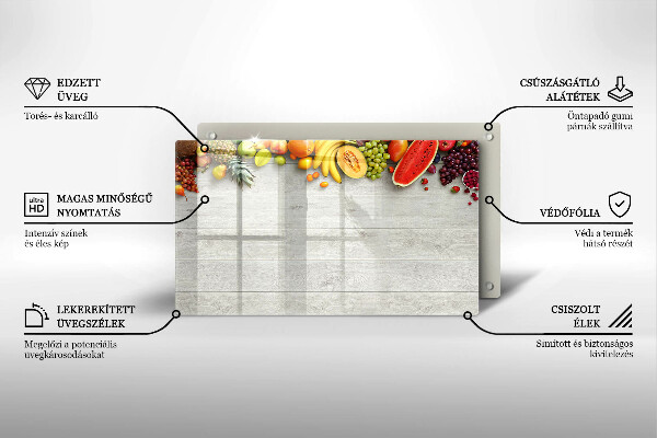 Placă protecție plita Fructe pe scânduri