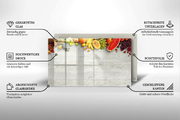 Placă protecție plita Fructe pe scânduri
