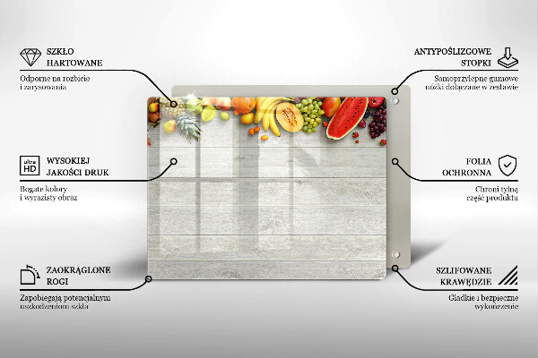 Placă protecție plita Fructe pe scânduri