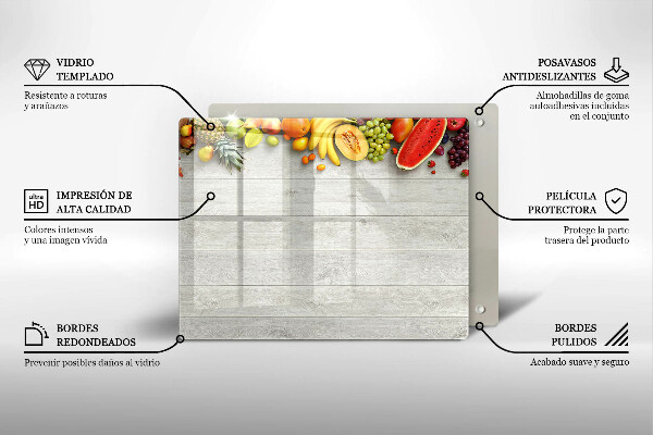 Placă protecție plita Fructe pe scânduri