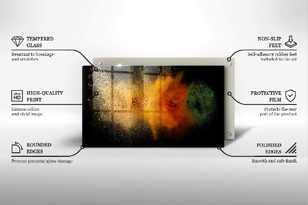 Placă protecție plita Condimente colorate