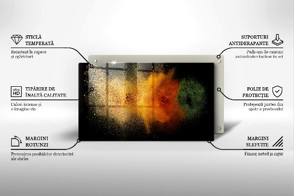 Placă protecție plita Condimente colorate