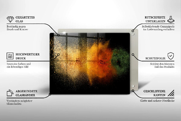 Placă protecție plita Condimente colorate