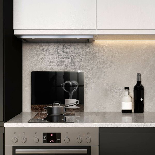 Placă sticla protectie aragaz Inimă de ceașcă de cafea