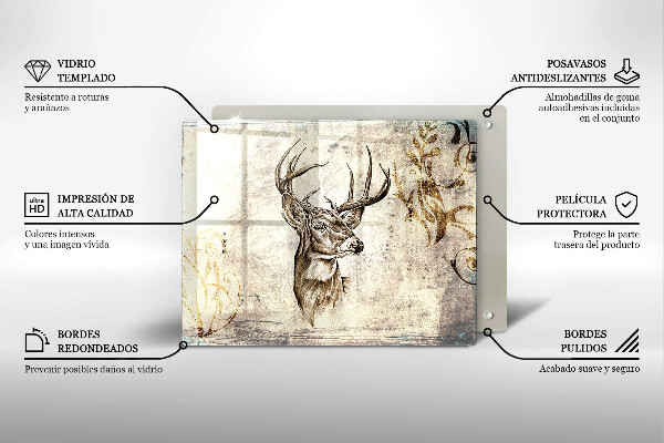 Placă sticla protectie aragaz Ilustrație de animale de cerb