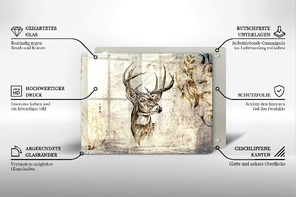 Placă sticla protectie aragaz Ilustrație de animale de cerb