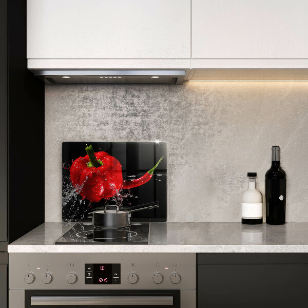 Placă sticla protectie aragaz Ardei roșii în apă