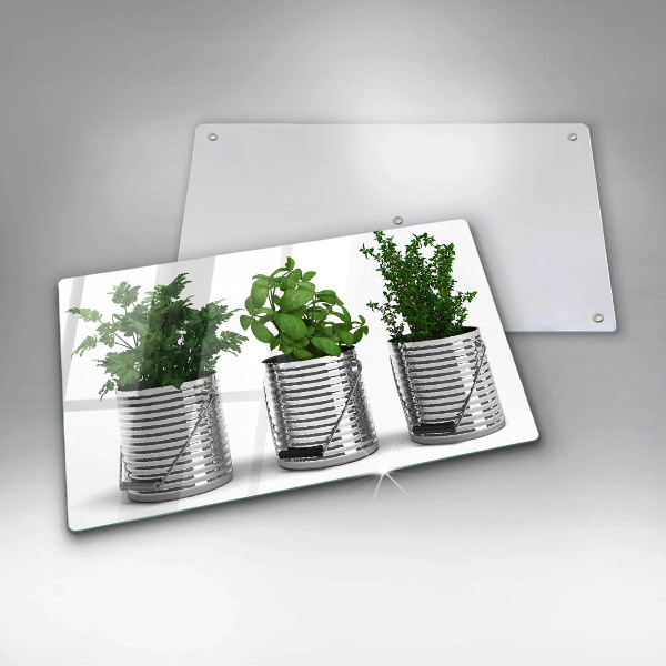 Placă sticla protectie aragaz Ghivece cu plante medicinale