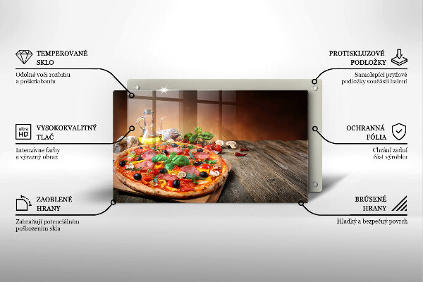 Placă sticla protectie aragaz Pizza italiană