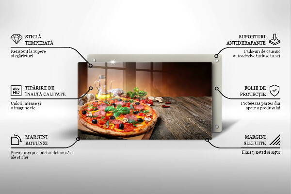 Placă sticla protectie aragaz Pizza italiană