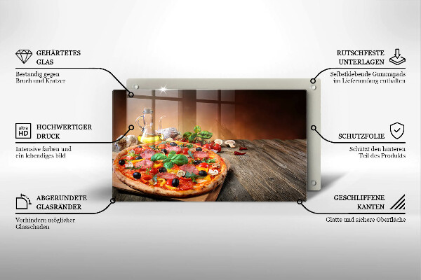 Placă sticla protectie aragaz Pizza italiană