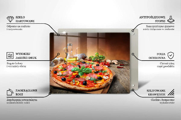 Placă sticla protectie aragaz Pizza italiană