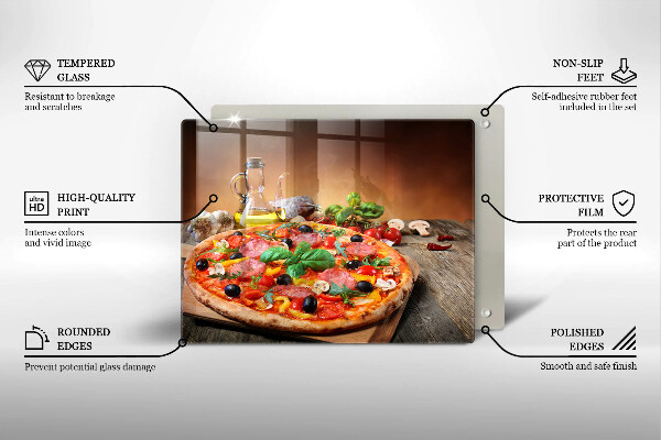 Placă sticla protectie aragaz Pizza italiană