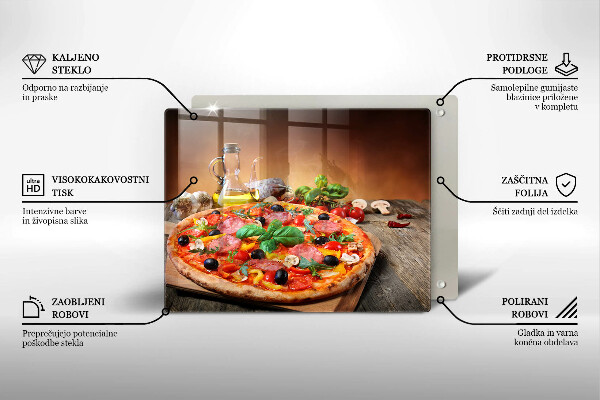 Placă sticla protectie aragaz Pizza italiană