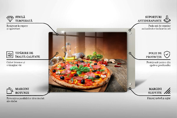 Placă sticla protectie aragaz Pizza italiană