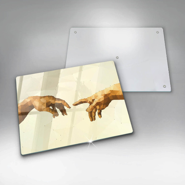 Placă sticla protectie aragaz Crearea mâinilor lui adam