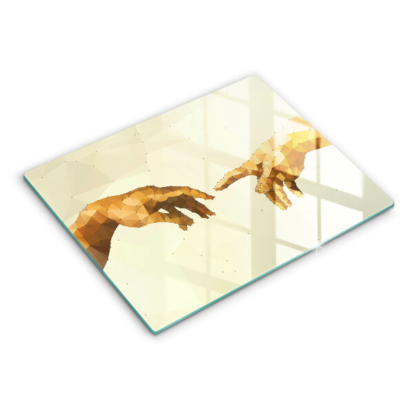 Placă sticla protectie aragaz Crearea mâinilor lui adam