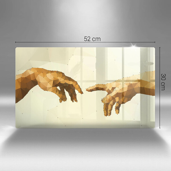 Placă sticla protectie aragaz Crearea mâinilor lui adam