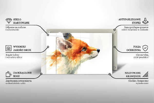 Placă protecție plita Vulpe pictată