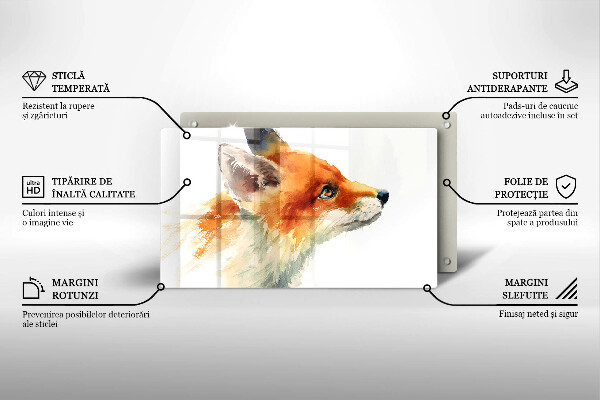 Placă protecție plita Vulpe pictată