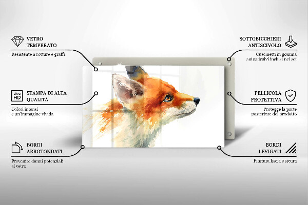 Placă protecție plita Vulpe pictată