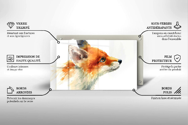 Placă protecție plita Vulpe pictată