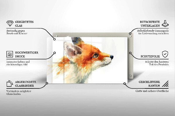 Placă protecție plita Vulpe pictată