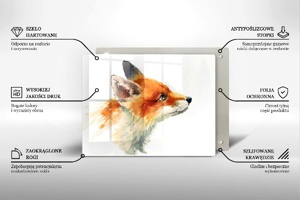 Placă protecție plita Vulpe pictată