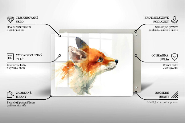 Placă protecție plita Vulpe pictată