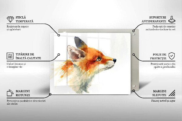 Placă protecție plita Vulpe pictată