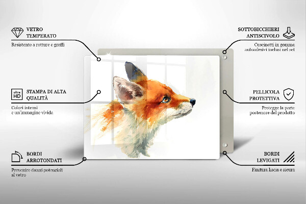 Placă protecție plita Vulpe pictată