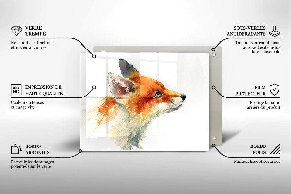 Placă protecție plita Vulpe pictată