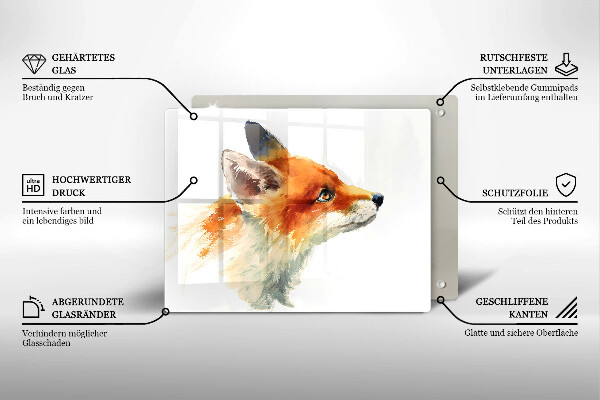 Placă protecție plita Vulpe pictată