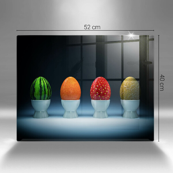 Placă sticla protectie aragaz Ouă de fructe abstracte